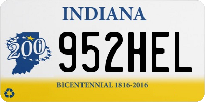 IN license plate 952HEL