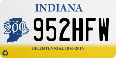 IN license plate 952HFW