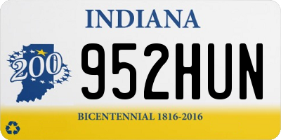 IN license plate 952HUN