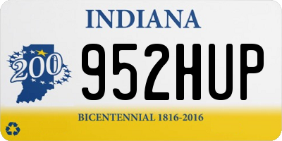 IN license plate 952HUP