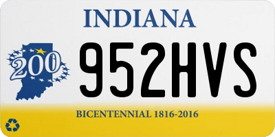 IN license plate 952HVS
