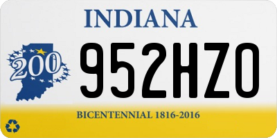 IN license plate 952HZO