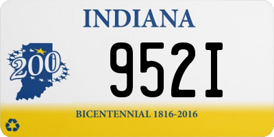 IN license plate 952I