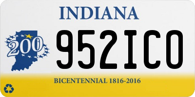IN license plate 952ICO