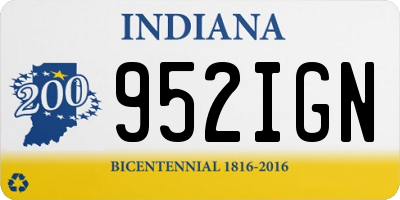 IN license plate 952IGN