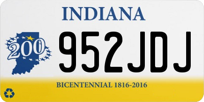 IN license plate 952JDJ