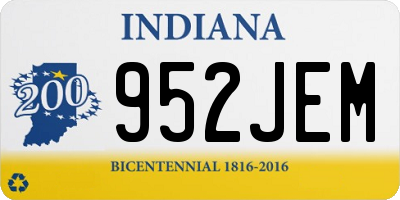 IN license plate 952JEM