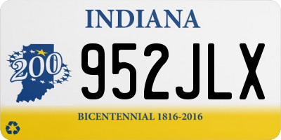 IN license plate 952JLX