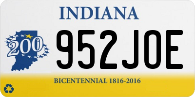 IN license plate 952JOE