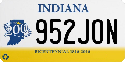 IN license plate 952JON