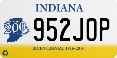 IN license plate 952JOP
