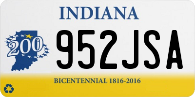 IN license plate 952JSA