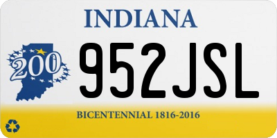 IN license plate 952JSL
