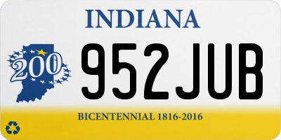 IN license plate 952JUB