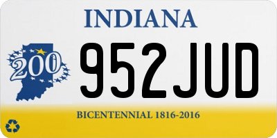 IN license plate 952JUD