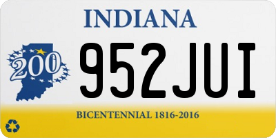 IN license plate 952JUI