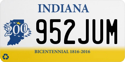 IN license plate 952JUM