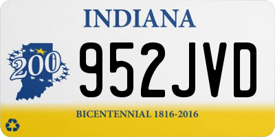 IN license plate 952JVD