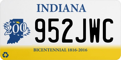 IN license plate 952JWC