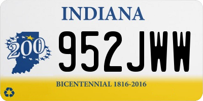 IN license plate 952JWW