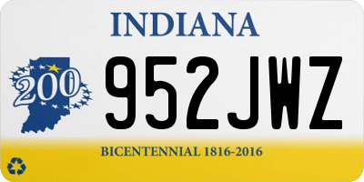 IN license plate 952JWZ