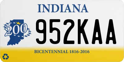 IN license plate 952KAA