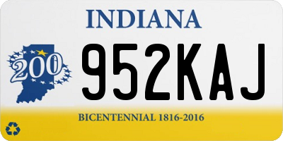 IN license plate 952KAJ