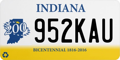 IN license plate 952KAU