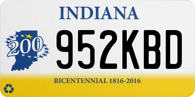 IN license plate 952KBD