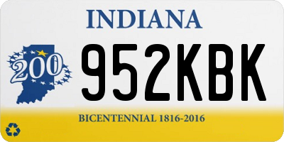 IN license plate 952KBK