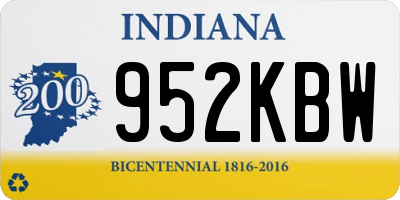 IN license plate 952KBW