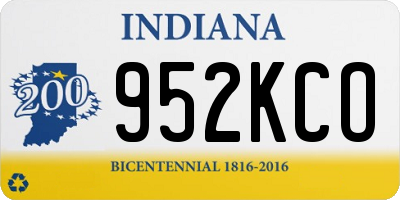 IN license plate 952KCO