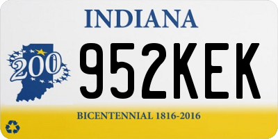 IN license plate 952KEK