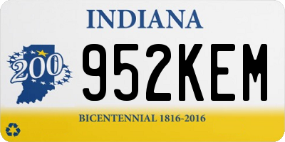 IN license plate 952KEM