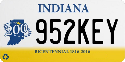 IN license plate 952KEY