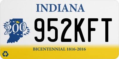 IN license plate 952KFT