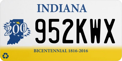 IN license plate 952KWX