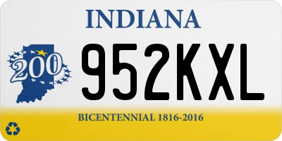 IN license plate 952KXL