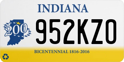 IN license plate 952KZO