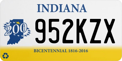 IN license plate 952KZX