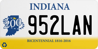 IN license plate 952LAN