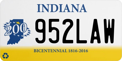 IN license plate 952LAW
