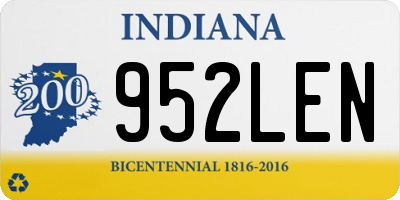 IN license plate 952LEN