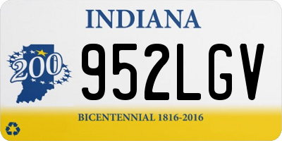IN license plate 952LGV