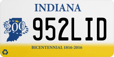 IN license plate 952LID