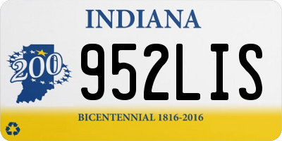 IN license plate 952LIS