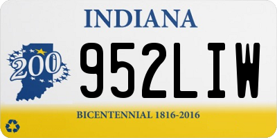 IN license plate 952LIW