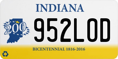 IN license plate 952LOD