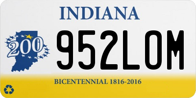 IN license plate 952LOM