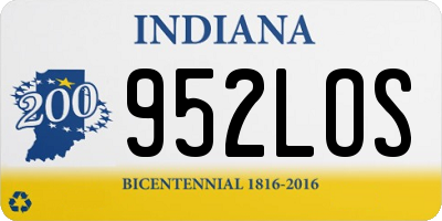 IN license plate 952LOS
